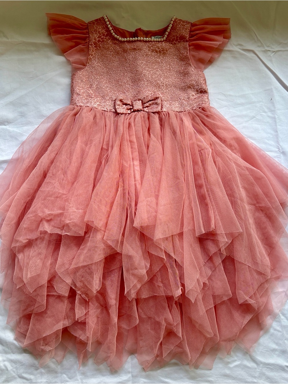 Rachel Zoe Pink Tulle Party/Flowergirl Dress with Pearl Trim
